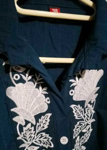 Embroidered Teal Kurta Set