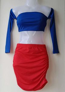Blue off shoulder top♥️