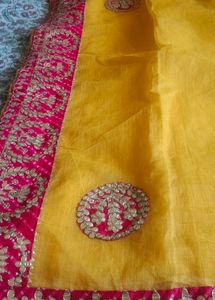 kota doria Embroidered Saree Border