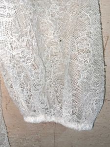 Elegant White Lace Blouse Top Layered