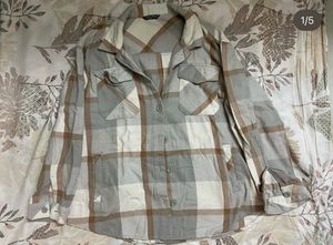 Oversized Plaid Button-Up Shirt