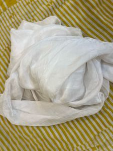 Delicate white chiffon scarf medium size