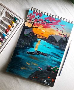 Acrylic Hand Painting On A4 Paper