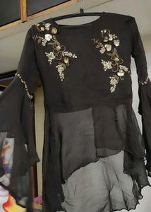 Elegant Brown Embroidered Kurta Set