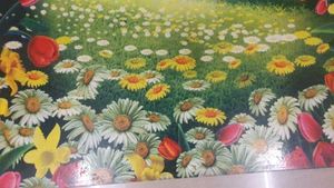 new unused Folding Table with Floral Scene