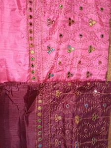 Embroidered Silk blouse material. Each 150rs