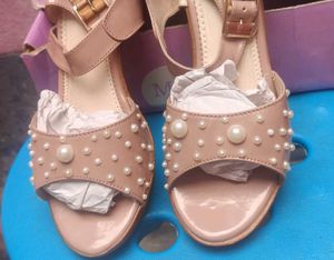 Pink Pearl Embellished Heels