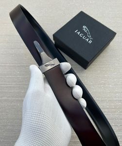 Jaguar Black Leather Belt with Buckle