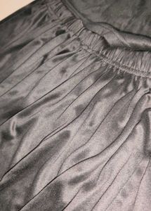 Women's Black Satin Nightdress Set