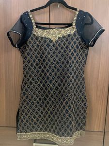 Elegant Black Embroidered Suit Set