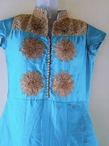 Beautiful Blue Embroidered Gown