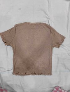 Ribbed Lettuce Hem Crop Top