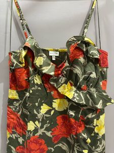 Floral Ruffle Spaghetti Strap Dress