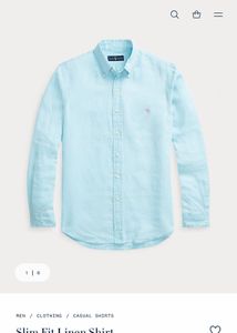 Ralph Lauren Sky Blue 100% Linen Shirt