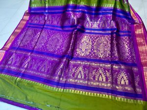Elegant Olive Green Silk Saree