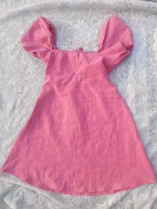 H&amp;M Pink women puffy sleeves dress