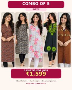 COMBO 5 Stylish Printed Kurta for Women