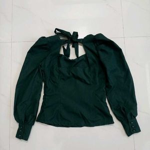Chic Puff sleeve Bow Back Top