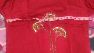Red Zardosi Work Kurta Set