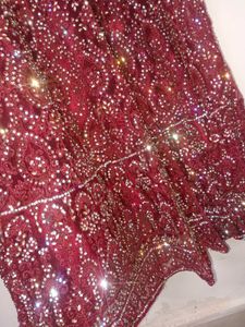 Sale !! Maroon Bridal Gown (semi stitched)