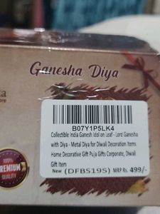 DIWALI GIFT Collectible India Ganesh Idol On Leaf