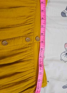 Mustard Yellow Button-Up Skirt