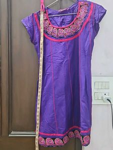 Purple Embroidered Kurta