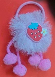 Cute Strawberry Fur Hair Tie