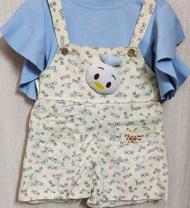 Cute Donald Duck Overalls Set