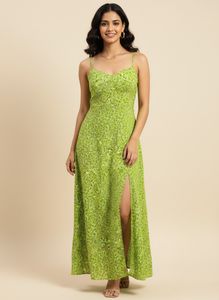 Green Floral Print Sundress