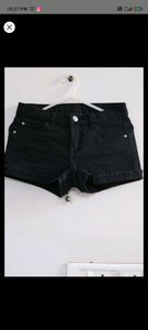 black denim shorts
