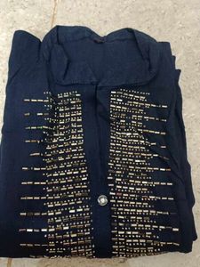 Navy Blue Embellished Kurta