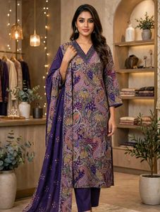 Elegant Paisley Print Kurta Set