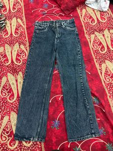 Vintage Washed Denim Wide Leg Jeans