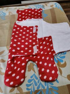 Newborn Swaddle Hooded Wrapper - Red