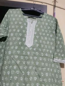 Women's Green Printed Kurta Set