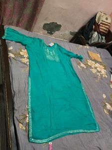Elegant Teal Embroidered Kurta for Women