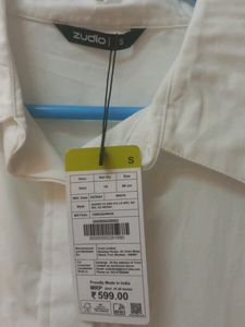 White Collared Crop Top Shirt