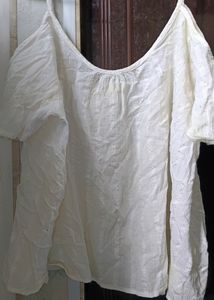 Off White Shoulder Top