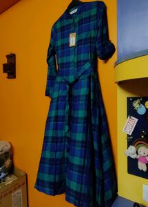 Plaid Checks Flared Dress