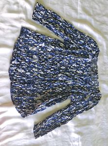 Blue Abstract Print Blouse