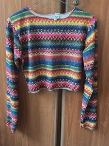 Colorful Patterned Crop Top
