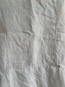 White Lace Trimmed V-Neck Top