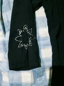 Elegant Black Abaya with Silver Embroidery