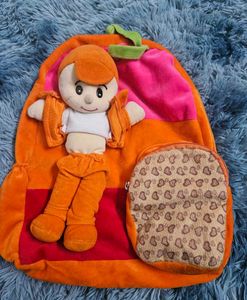 Cute Orange velvet kids Bagpack
