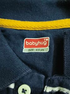 Striped Long Sleeve Polo Shirt with Car Applique