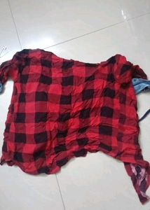 Red & Black Checkered Top