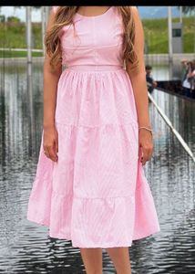 Chic Pink Tiered Summer backless Dress