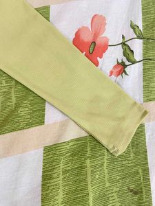 Lime Green Ruched Long Sleeve Top