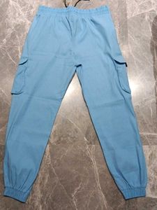 Light Blue Cargo Jogger Pants